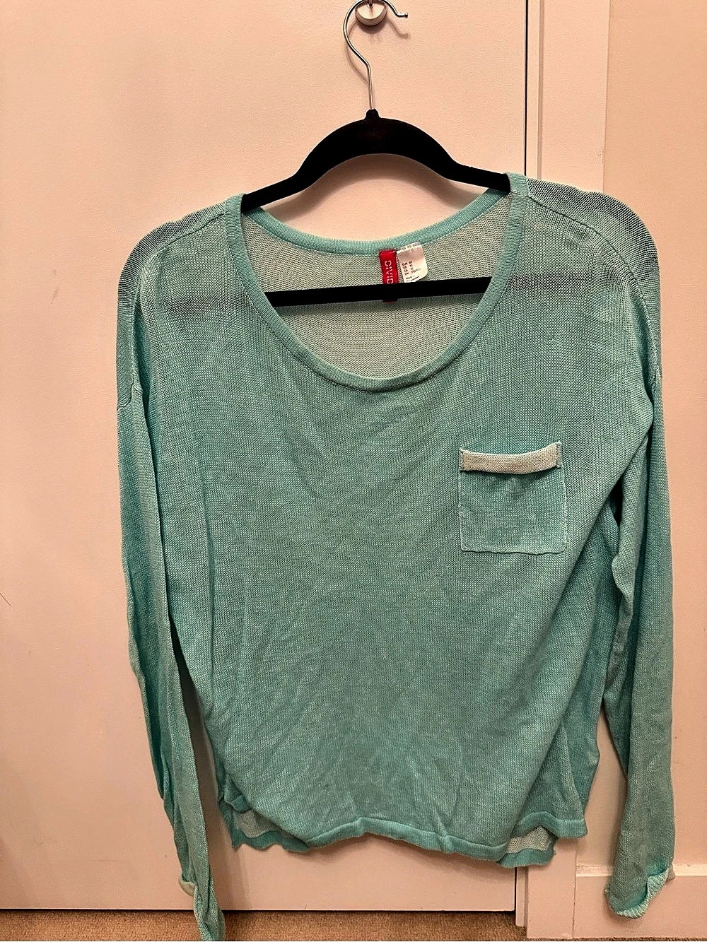 H&M Bershka Scoop Neck Knit Top in Green Size Medium